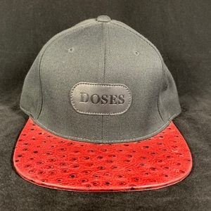 Black Daily Doses, Burgundy Ostrich Skin Snapback